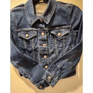 Levis Blue Denim Trucker Jacket Youth Kids Small Med Wash